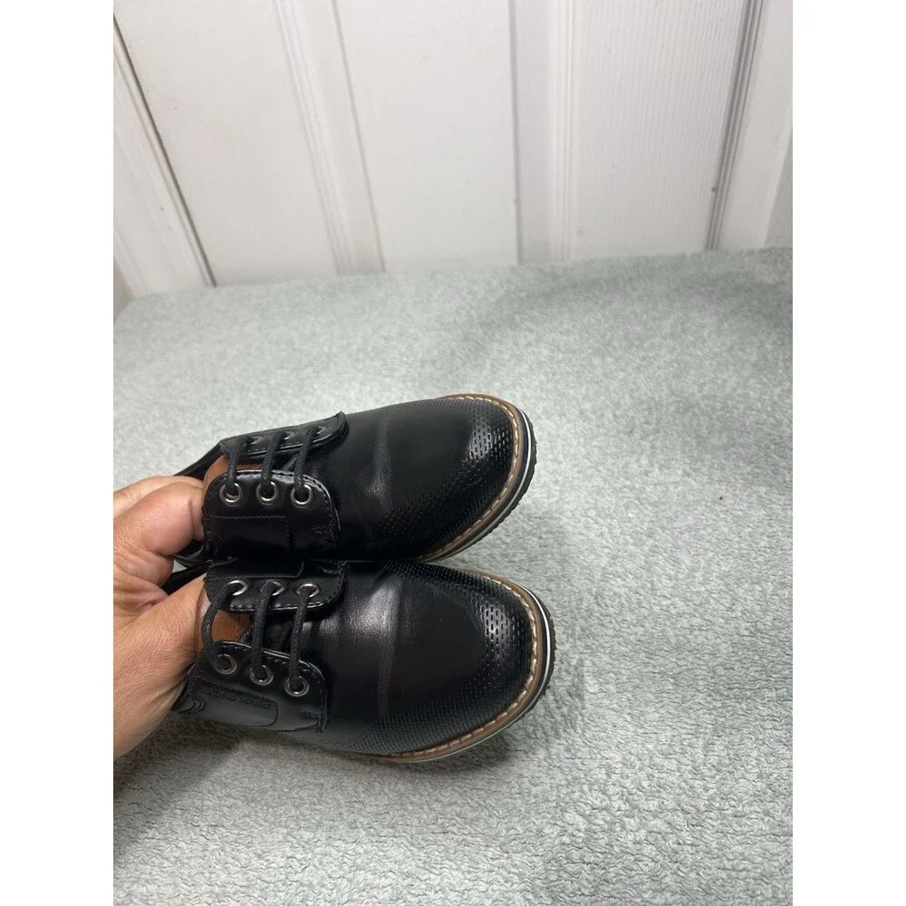Bruno Marc Boys Dress Shoes Black Brown Lace-Up Size 9 Toddler